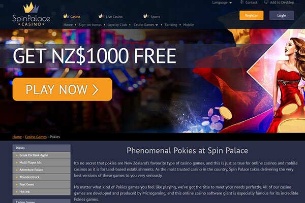 Spin Palace NZ home