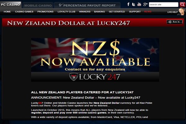 Lucky247 NZD online casino